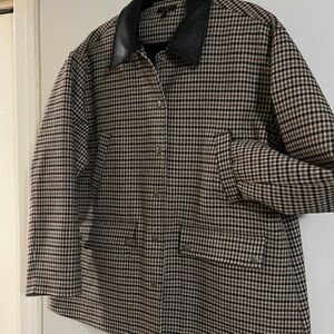 Rag & Bone Cassidy Houndstooth Jacket Barn Coat L XL